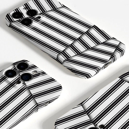 Étui créatif pour iPhone à rayures irrégulières et filigrane