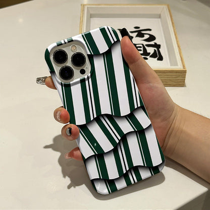 Étui créatif pour iPhone à rayures irrégulières et filigrane
