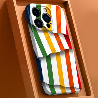 Étui créatif pour iPhone à rayures irrégulières et filigrane