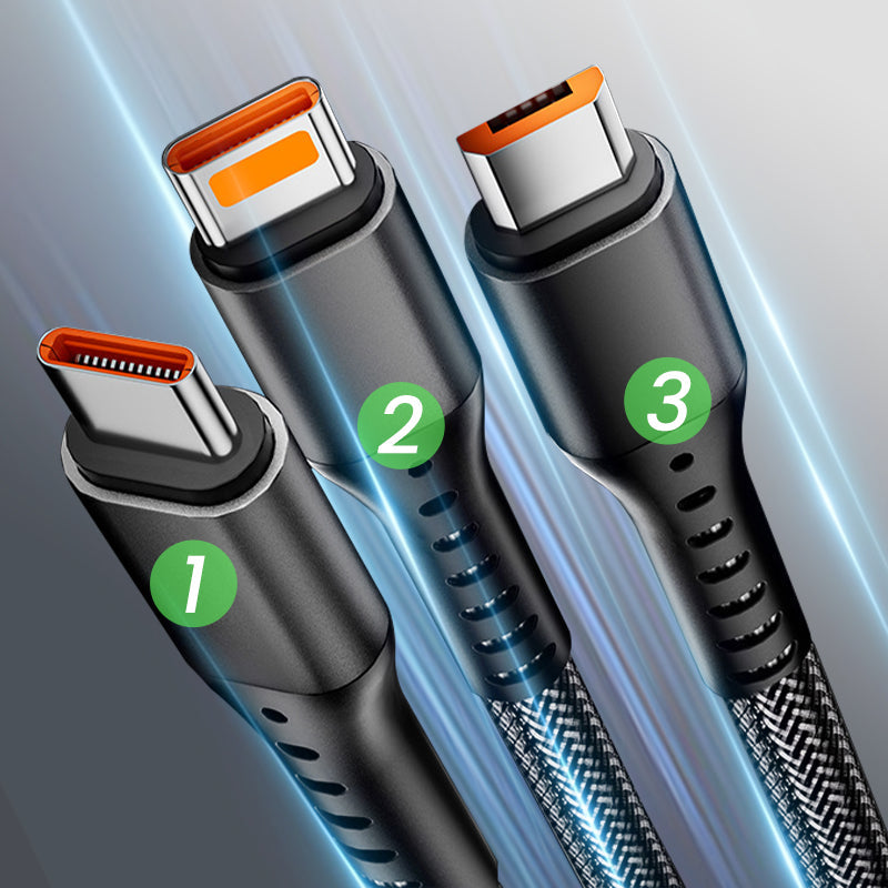Câble de Charge Rapide 3-en-1 120W