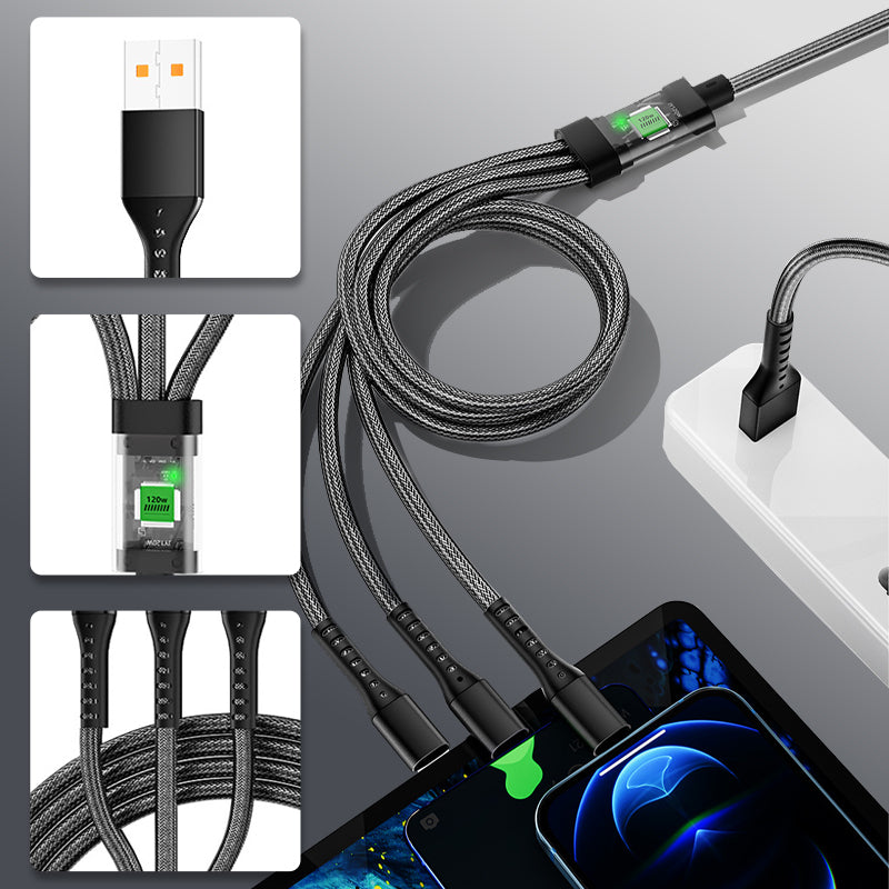 Câble de Charge Rapide 3-en-1 120W