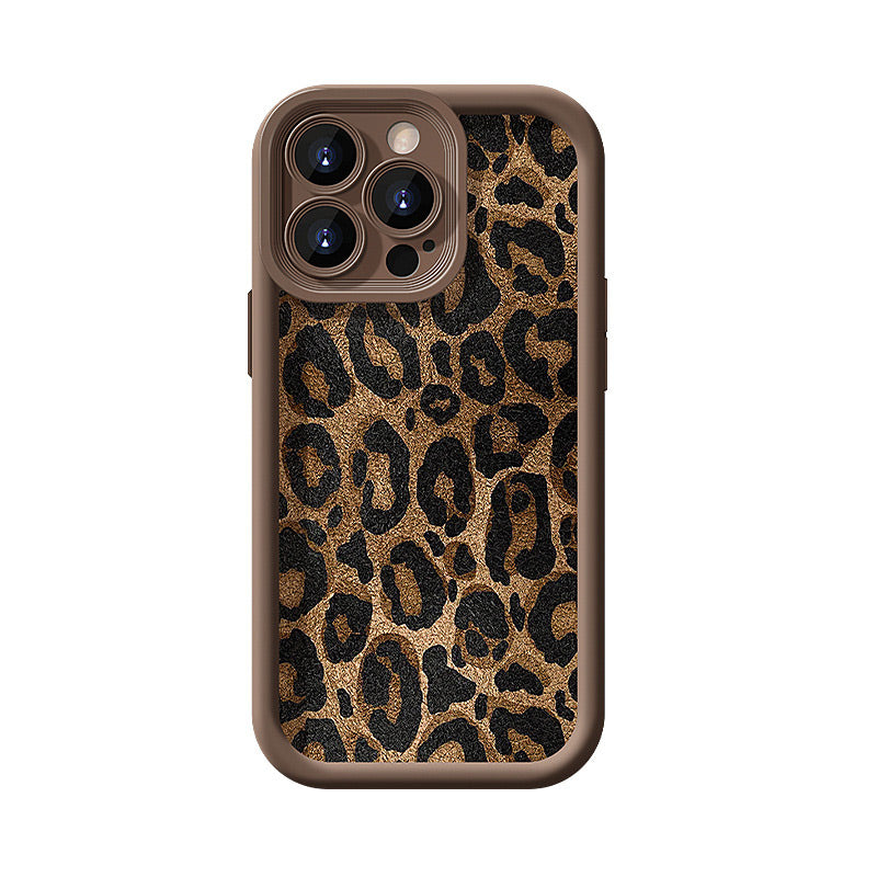 Coque à Imprimé Léopard pour iPhone avec Cordon