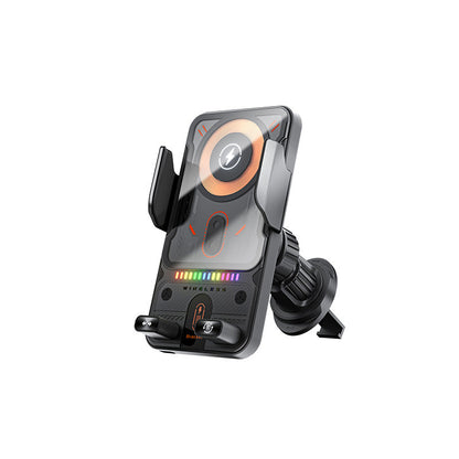 Support intelligent 2 en 1 pour téléphone portable avec rotation automatique et chargeur sans fil