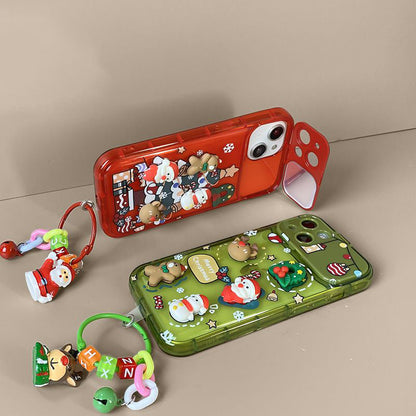 🔥VENTE CHAUDE🎄Étui à rabat miroir avec pendentif arbre de Noël pour iPhone🎅49% de réduction✨