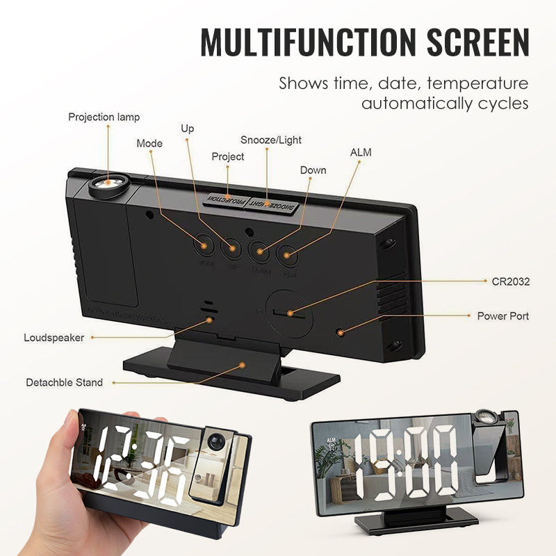 ⏳ Offre à durée limitée ⏰ Réveil avec projection et miroir LED 🕰️ - Achetez-en deux, bénéficiez de la livraison gratuite